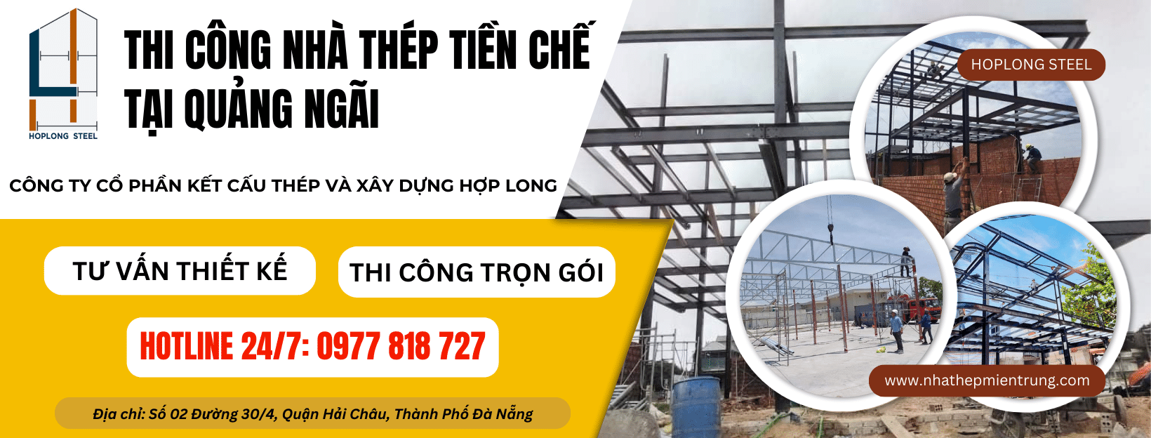 Thi công nhà thép tiền chế tại Quảng Ngãi